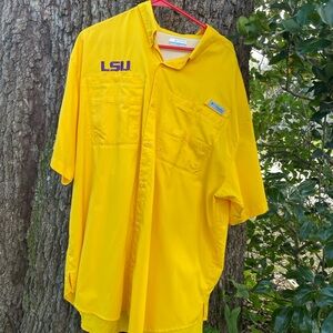 Columbia Men's Yellow Button-Down Shirt